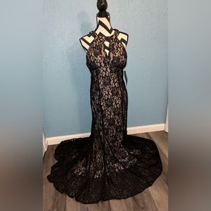 Cream and Black Formal Gown